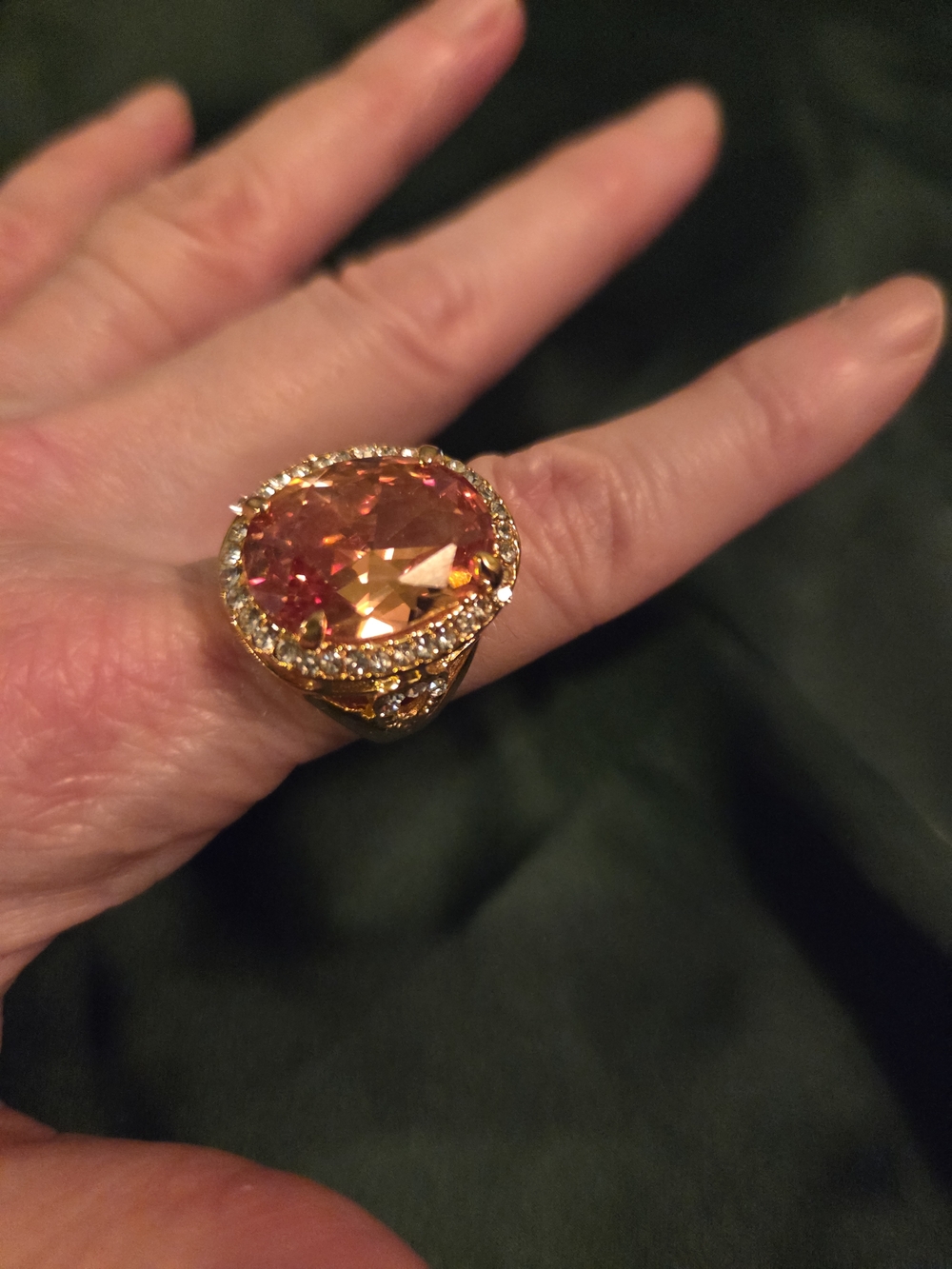 Stunning Orange CZ Cocktail Ring NWT